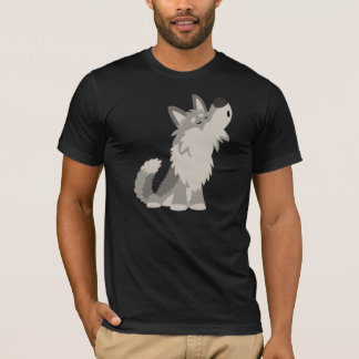T-shirt mignon de loup de bande dessinée