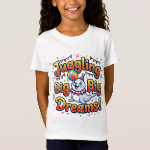 T-shirt mignon de phoque jonglant de grands rêves 
