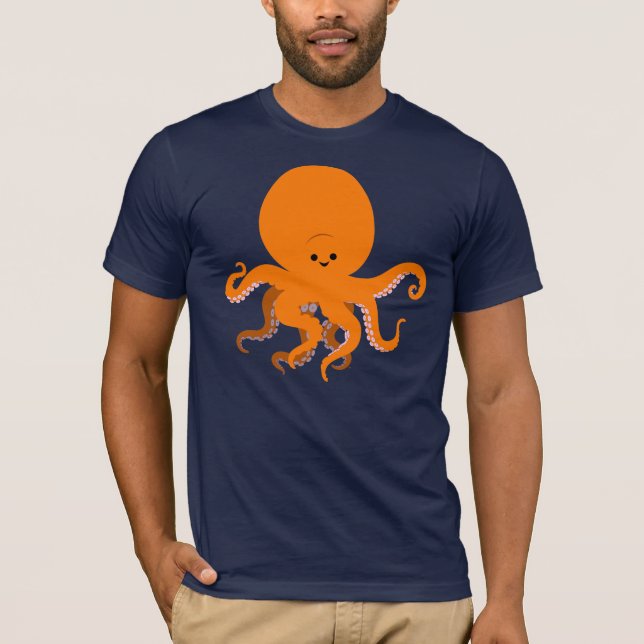 T-shirt mignon de poulpe de bande dessinée (Devant)