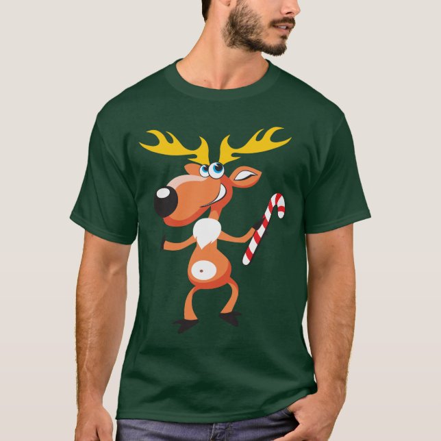 T-shirt mignon de renne de Noël (Devant)