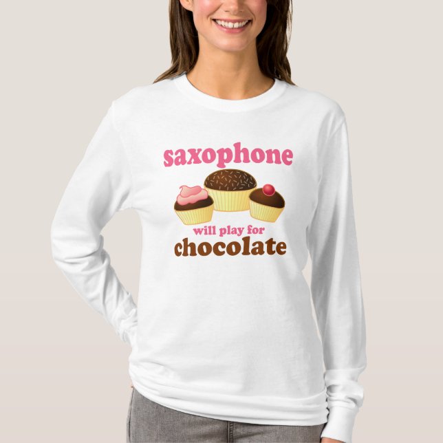 T-shirt mignon de saxophone (Devant)