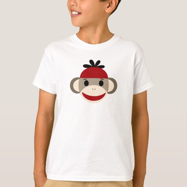 T-shirt mignon de singe de chaussette (Devant)
