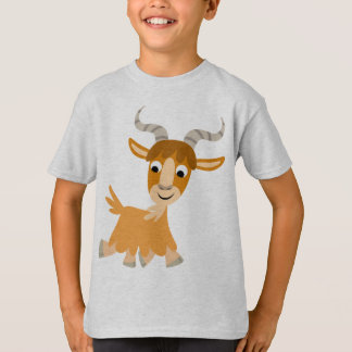 T-shirt mignon d'enfants de chèvre de bande