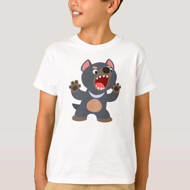 T-shirt mignon d'enfants de diable tasmanien de (Devant)