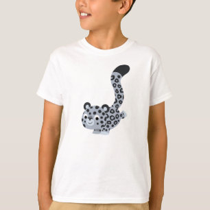T-shirt mignon d'enfants de léopard de neige de