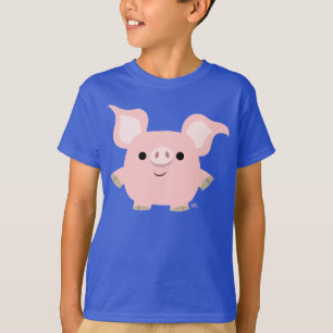 T-shirt mignon d'enfants de porc de bande dessinée
