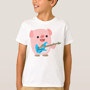 T-shirt mignon d'enfants de porc de bande dessinée
