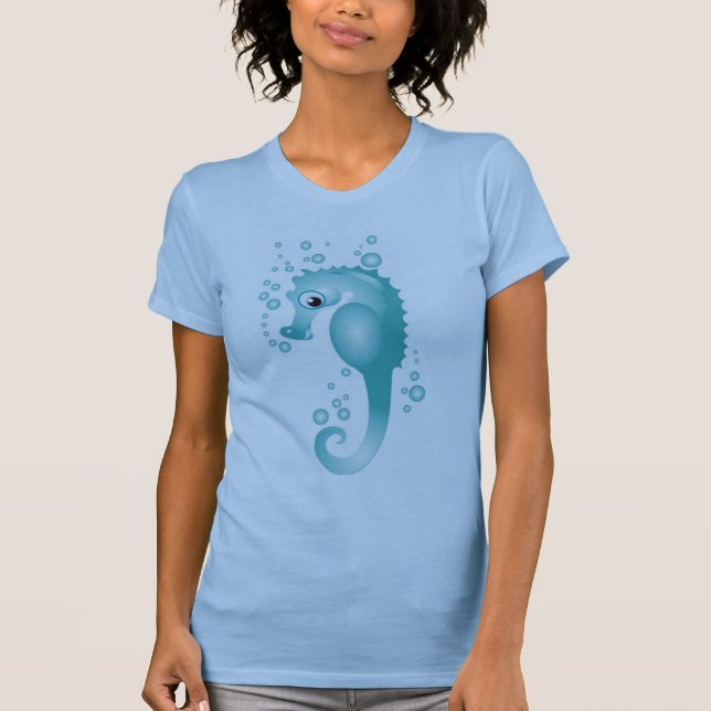T-shirt mignon d'hippocampe de dames de KRW (Devant)