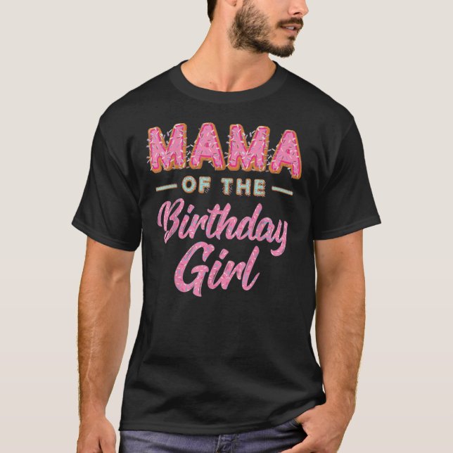 T-shirt Mignon-Donut-Mama-Anniversaire-Fille-Chemise-Doux- (Devant)