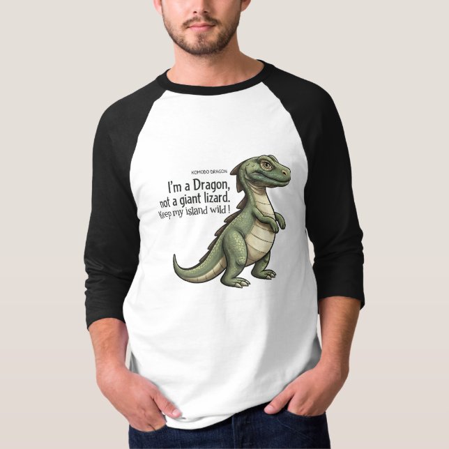 T-shirt Mignon Dragon de Komodo Pas un Lézard Géant T-Shir (Devant)