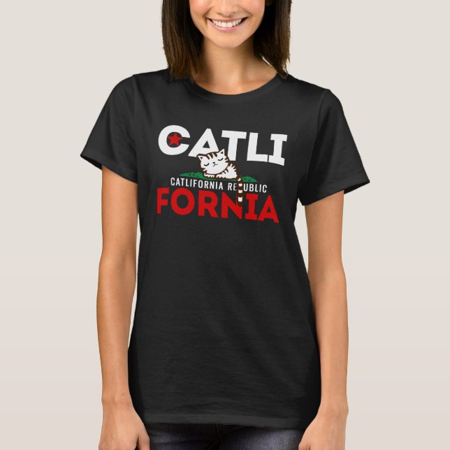 T-shirt mignon drôle de chat de la Californie (Devant)