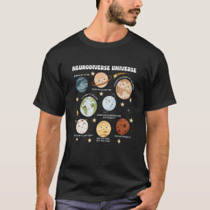 T-shirt Mignon Drôle Espace Neurodiversité Univers Autisme