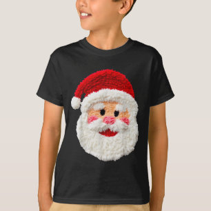 T-shirt Mignon Drôle Prépa Fausse Laine Père Noël Visage J