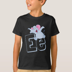 T-shirt Mignon E pour éléphant - Alphabet anglais ABCD pou