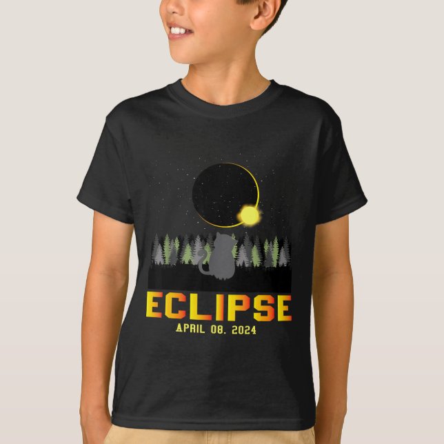 T-shirt Mignon Éclipse Solaire 8 Avril Selfie (Devant)