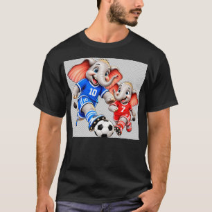 t-shirt mignon éléphant joueurs de football drôle
