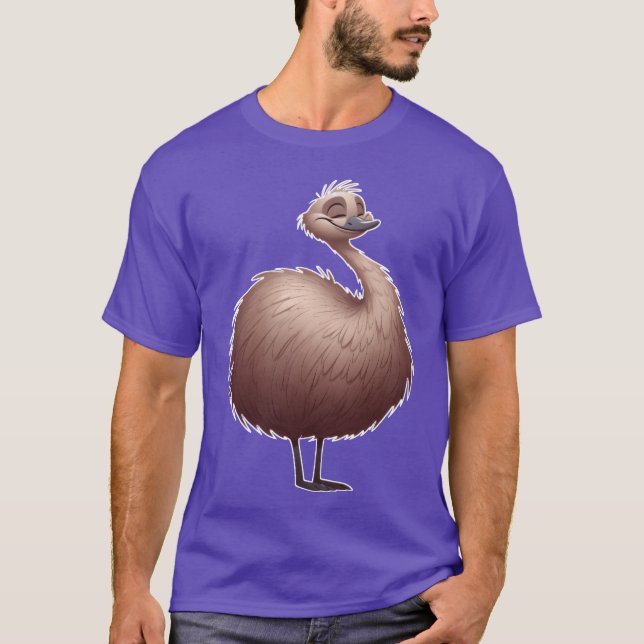 T-shirt Mignon Emu Bird dans le style de dessin (Devant)