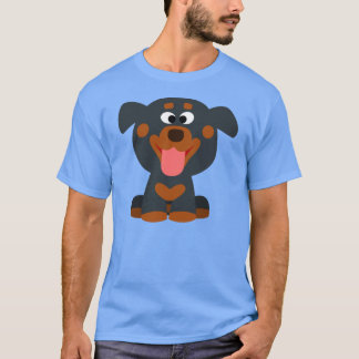 T-Shirt mignon en caricature bébé Rottweiler