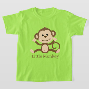 T-shirt mignon enfants unisex petit singe ajouter du texte