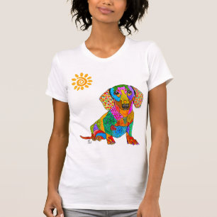 T-shirt mignon et coloré de teckel
