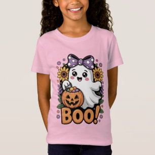 T-Shirt mignon et éffrayant "Boo !" Design Halloween fantô