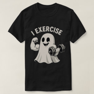 T-shirt Mignon fantôme de fitness avec haltères “Je fai