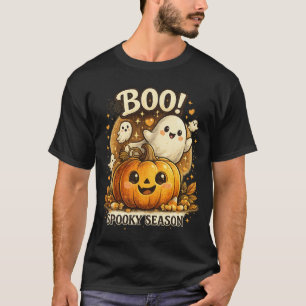 T-shirt Mignon Fantôme de Halloween Citrouille BOO Saison
