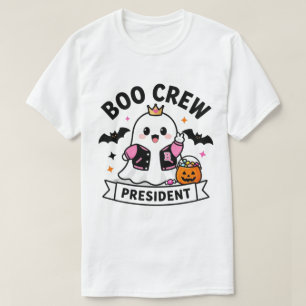 T-shirt Mignon fantôme Kawaii président de l'équipe Boo Ha