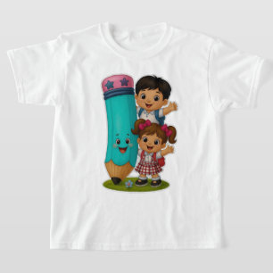 T-shirt 🧒👧💕Mignon Fille & Garçon Dessin Animé Enfants B