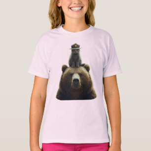 T-shirt Mignon garde forestier tabby enfants