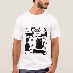 T-shirt mignon groupe de chat, chats amusants, amant mâle