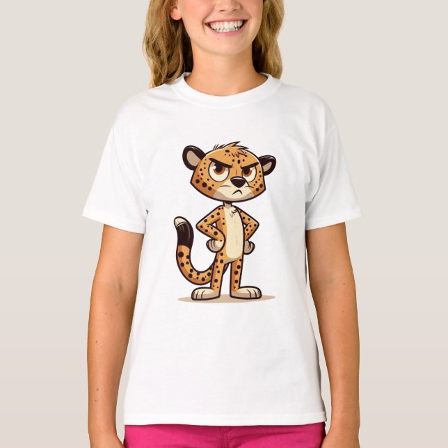 T-shirt mignon guépard mécontent (Devant)