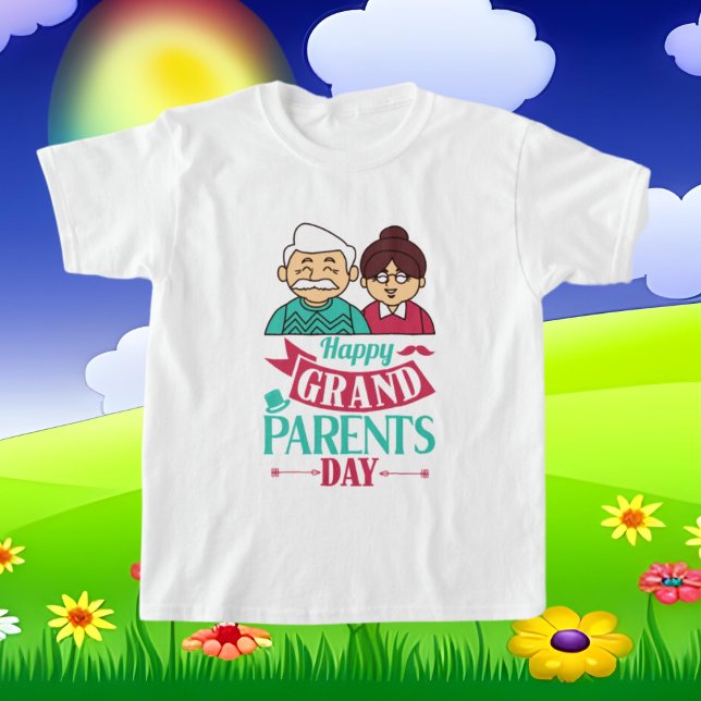 T-shirt mignon Happy Grand-parents Day word art (Créateur téléchargé)
