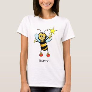 T-shirt Mignon heureux abeille à miel avec étoile sur T-Sh