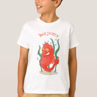 Mignon hippocampe pygmée rouge illustration de des