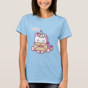 T-shirt Mignon Illustration Licorne Kawaii Amour