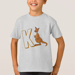 T-shirt Mignon K pour Kangourou - Alphabet anglais ABCD po