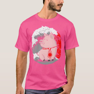 T-shirt Mignon Kawaii Cochon Animé Japonais Porc Animaux v