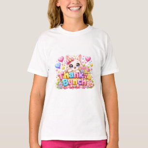 T-shirt Mignon Kawaii Merci Beaucoup Nom de Chat Rose Past