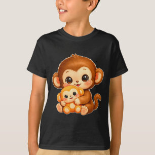 T-shirt Mignon Kawaii Singe Poing Bébé Graphique Grand Amo