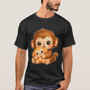 T-shirt Mignon Kawaii Singe Poing Bébé Graphique Grand Amo