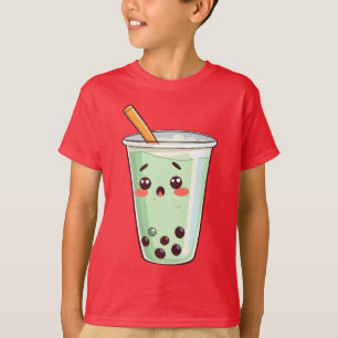 T-shirt Mignon Kawaii Thé aux Perles de Boba Personnage Ma