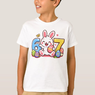 T-shirt Mignon Lapin de Pâques Enfant 67 Meme