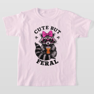 T-shirt Mignon Mais Féroce Drôle Raton Laveur Coloré Avec