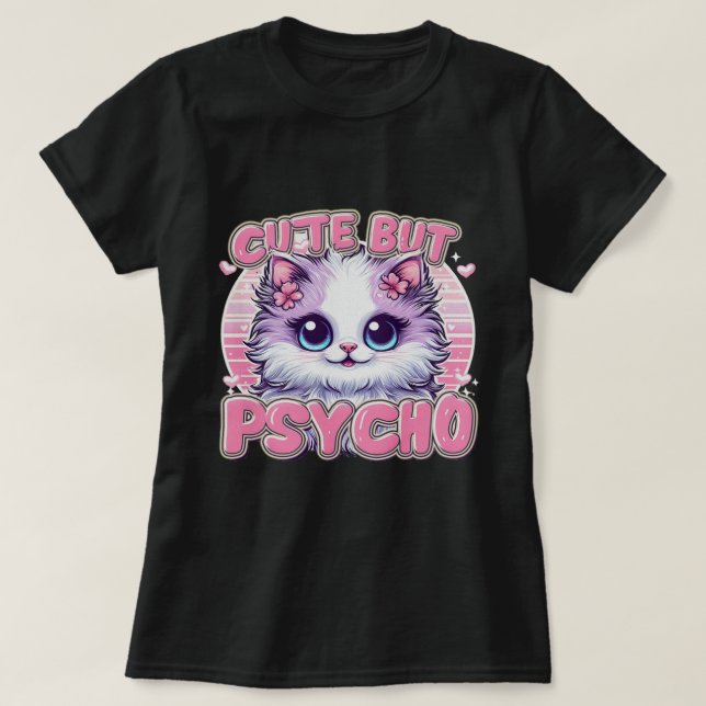 T-shirt Mignon Mais Psycho (Design devant)