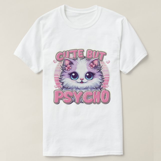 T-shirt Mignon Mais Psycho (Design devant)