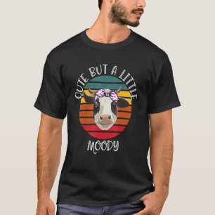 T-shirt Mignon Mais Un Peu Lunatique Vache Mignonne V
