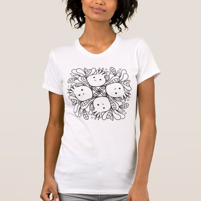 T-shirt Mignon Mandala Kawaii (Devant)