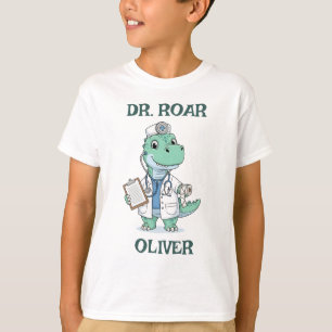 T-shirt Mignon Médecin Dinosaure de Dessin Animé