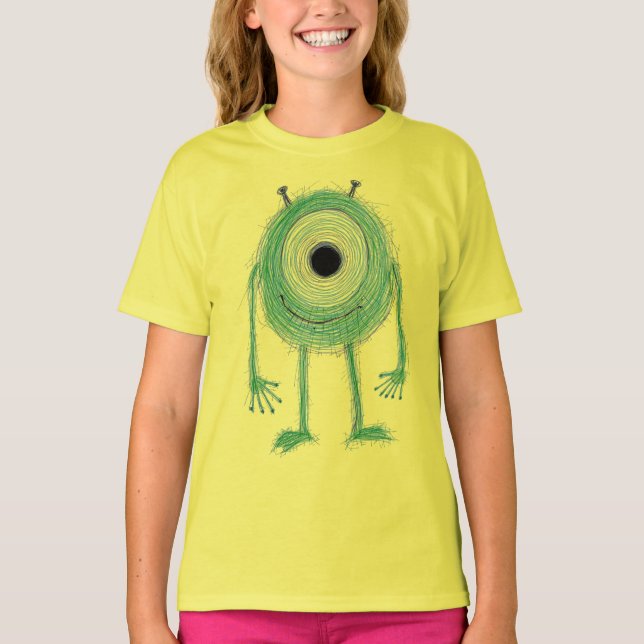 T-shirt Mignon Monstre Vert Borgne (Devant)